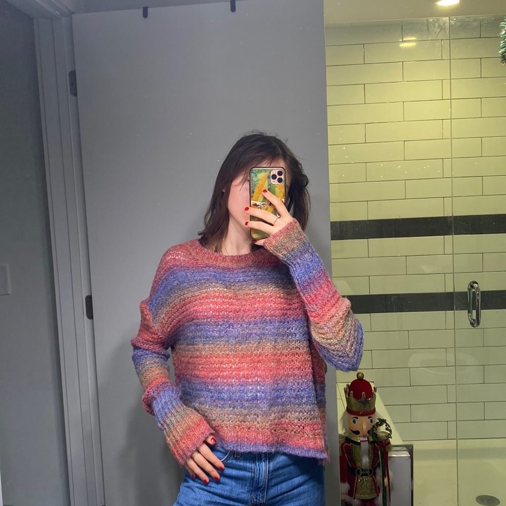 Rainbow Stripe Knit Sweater